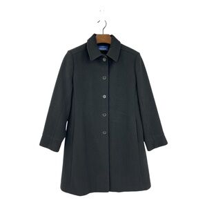 Mackintosh New England Wool Black Button Long Coat SZ 14